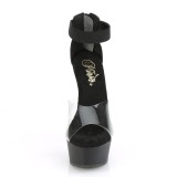 svart 15 cm DELIGHT-624 pleaser h�ye h�ler med ankel stropper