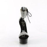 svart 15 cm DELIGHT-627RS plat� h�ye h�ler med ankel stropper