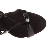 svart 15 cm DELIGHT-698 knehøye gladiator sandaler til dame