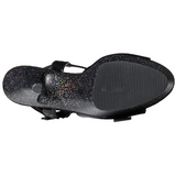svart 15 cm KISS-209MG glinser plat� h�ye h�ler sko