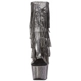 svart 18 cm ADORE-1017SRS h�ye ankelst�vletter med frynser til dame