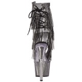 svart 18 cm ADORE-1017SRS h�ye ankelst�vletter med frynser til dame