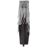 svart 18 cm ADORE-1024RSF h�ye ankelst�vletter med frynser til dame