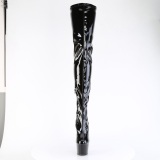 svart 18 cm ADORE-4000SLT vinyl l�rh�ye st�vler crotch h�y