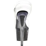 svart 18 cm ADORE-708SRS h�yh�lte sandaler strass plat�