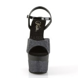 svart 18 cm ADORE-709-2G glitter plat� sandaler dame
