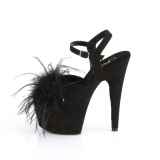 svart 18 cm ADORE-709F pole dance h�yh�lte sandaler med fj�r