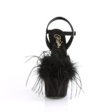 svart 18 cm ADORE-709F pole dance h�yh�lte sandaler med fj�r