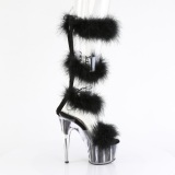 svart 18 cm ADORE-728F pole dance h�yh�lte sandaler med fj�r