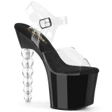 svart 18 cm BLISS-708 plat� perle h�ye h�ler dame