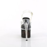 svart 18 cm ESTEEM-708LG glitter h�yh�lte plat�sko