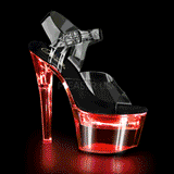 svart 18 cm FLASHDANCE-708 pole dance sko stripper sandaletter led lyspære