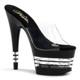 svart 18 cm Pleaser ADORE-701LN høyhælte slipper damer sko