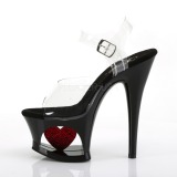 svart 18 cm Pleaser MOON-708HRS plat� h�ye h�ler sko