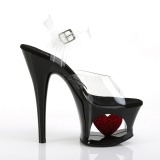 svart 18 cm Pleaser MOON-708HRS plat� h�ye h�ler sko