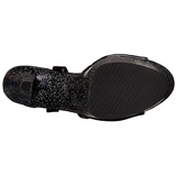 svart 18 cm SKY-309MG glinser platå høye hæler sko