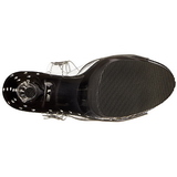 svart 18 cm STARDUST-708T plat� h�yh�lte sandaler sko