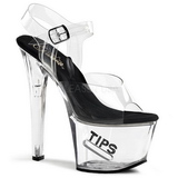 svart 18 cm TIPJAR-708-5 pole dance sko stripper sandaletter