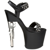 svart 19 cm BONDGIRL-712 plat sko med hndvpen hler