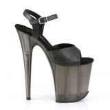 svart 20 cm FLAMINGO-809T akryl platå høye hæler dame