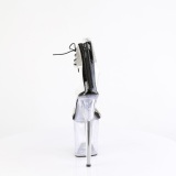 svart 20 cm FLAMINGO-827RS gjennomsiktige plat� h�ye h�ler med ankel stropper