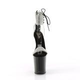 svart 20 cm FLAMINGO-827RS svarte plat� h�ye h�ler med ankel stropper