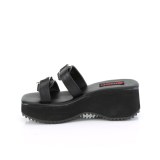 svart 6,5 cm DemoniaCult FLIP-12 emo gothic plat� mules