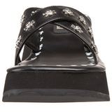 svart 6,5 cm FLIP-05 plat� gothic flip flops til dame