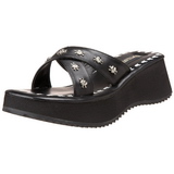 svart 6,5 cm FLIP-05 plat� gothic flip flops til dame