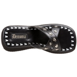 svart 6,5 cm FLIP-05 plat� gothic flip flops til dame