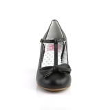 svart 6,5 cm retro vintage WIGGLE-50 pinup pumps sko med blokkhæl