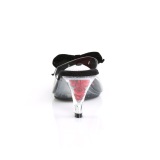 svart 7,5 cm BELLE-301BOW pinup mules sko med sl�yfe
