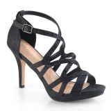 svart 9,5 cm DAPHNE-42 sandaletter med stiletthæl