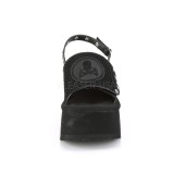 svart 9 cm Demonia FUNN-32 lolita emo sandaler med platå