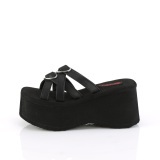 svart 9 cm DemoniaCult FUNN-15 emo gothic plat� mules