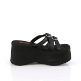 svart 9 cm DemoniaCult FUNN-15 emo gothic plat� mules