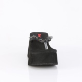 svart 9 cm FUNN-35 emo gothic plat� mules kvinner
