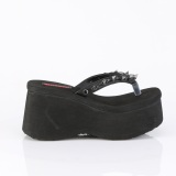 svart 9 cm FUNN-35 emo gothic plat� mules kvinner