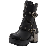 svart 9 cm SINISTER-201 lolita ankelst�vler gothic plat� tykke s�ler