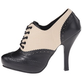 svart beige 11,5 cm retro vintage CUTIEPIE-14 Oxford pumps sko flate hæl