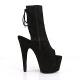 svart faux suede 18 cm ADORE-1018FS pole dance ankelst�vletter