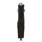 svart faux suede 20 cm FLAMINGO-1021FS pole dance ankelst�vletter