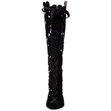 svart fløyel 13 cm AMUSE-2020 høye støvler dame