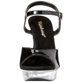 svart gjennomsiktig 13 cm COCKTAIL-509 plat� h�yh�lte sandaler sko