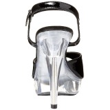 svart gjennomsiktig 13 cm COCKTAIL-509 plat� h�yh�lte sandaler sko