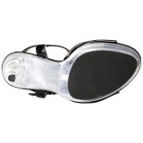 svart gjennomsiktig 13 cm COCKTAIL-509 plat� h�yh�lte sandaler sko