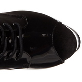 svart gjennomsiktig 18 cm ADORE-1021 ankelstøvletter med platåsåle til dame