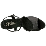 svart glinser 15 cm DELIGHT-609-5G høye hæler damer sko