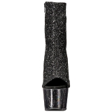 svart glitter 18 cm ADORE-1018G ankelst�vletter med plat�s�le til dame