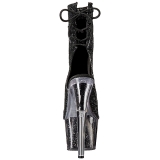 svart glitter 18 cm ADORE-1018G ankelstøvletter med platåsåle til dame